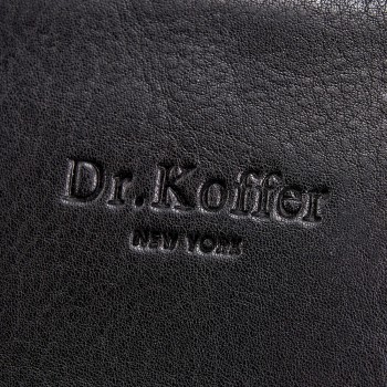 Деловая сумка Dr.Koffer из натуральной кожи черная